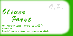 oliver porst business card